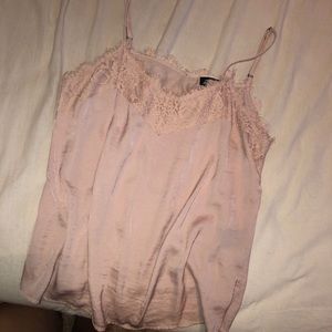 ⭐️PINK SILK CAMI WITH LACE
